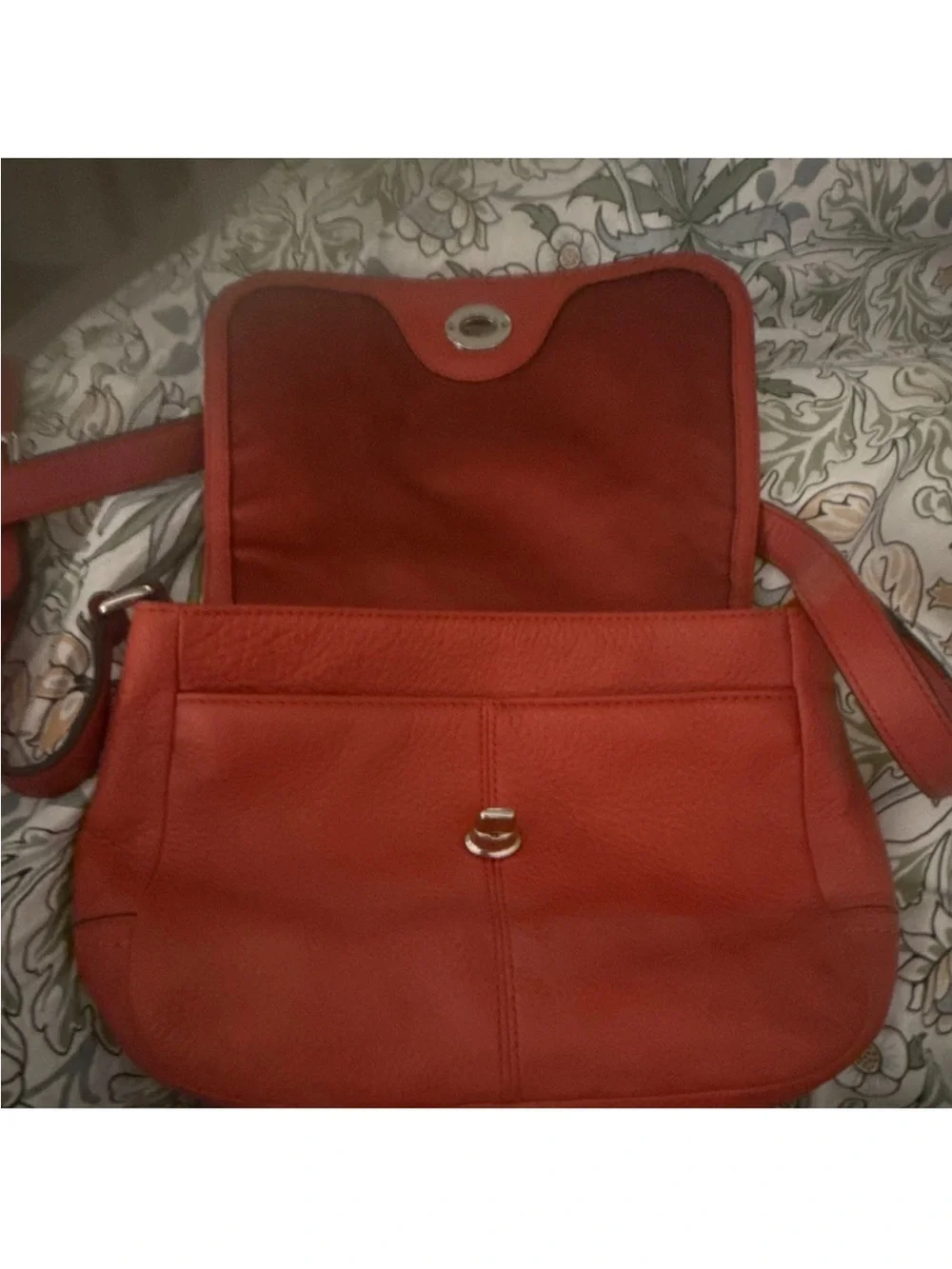 Coach Red Leather Turnlock Crossbody Bag